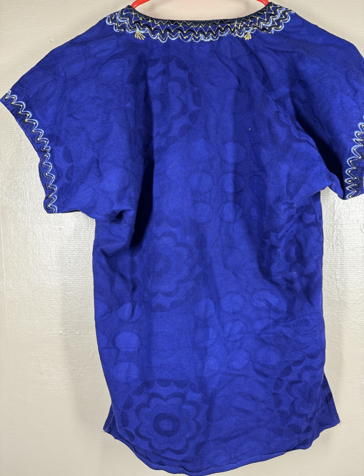 🍀 Vibrant Blue African Dashiki Tunic Top Embroidered V-Neck Unisex Adults 🍀
