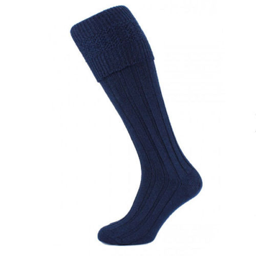Scottish Deluxe Wool Blend Blue Kilt Hose Socks