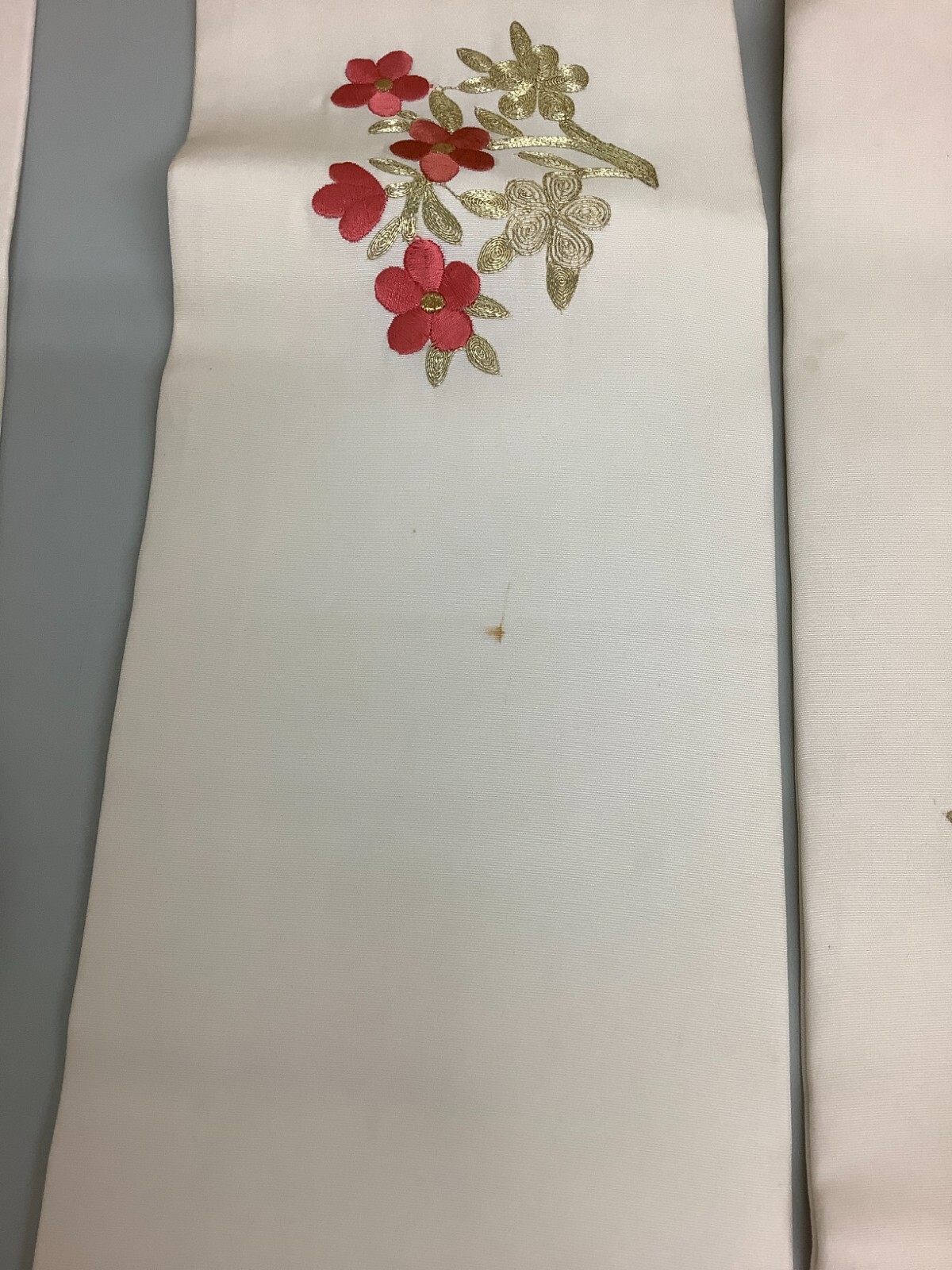 Japanese Vintage Kimono Nagoya Obi SILK embroidery flower dirt 170.8ｘ12.2 inch