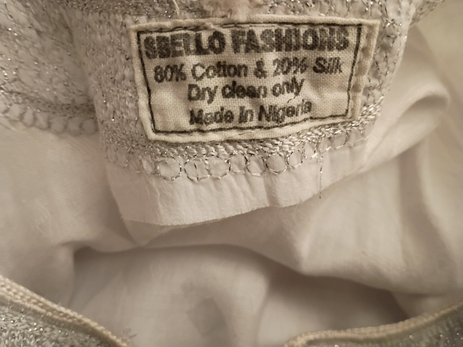 Handmade Nigerian Dashiki White And Silver With Custom Designed Crown To Match