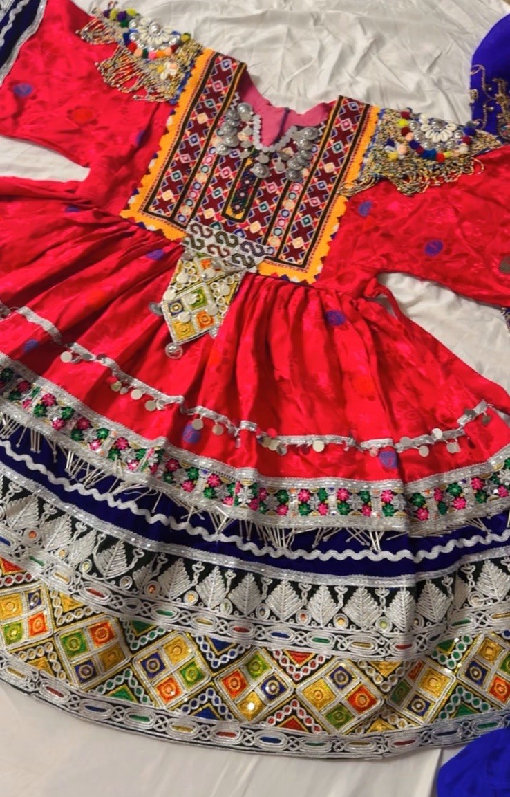 Traditional Ethnic Dress Multi-Color Red Embroidered Beaded Custom Women’s