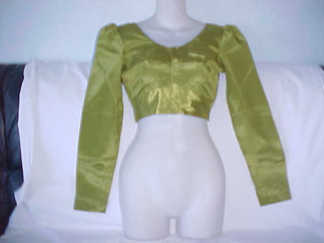 NEW Henna Green BREATHTAKING Choli TUNIC FOR SARI BLOUSE 32″ Bust SIZE Dance TOP