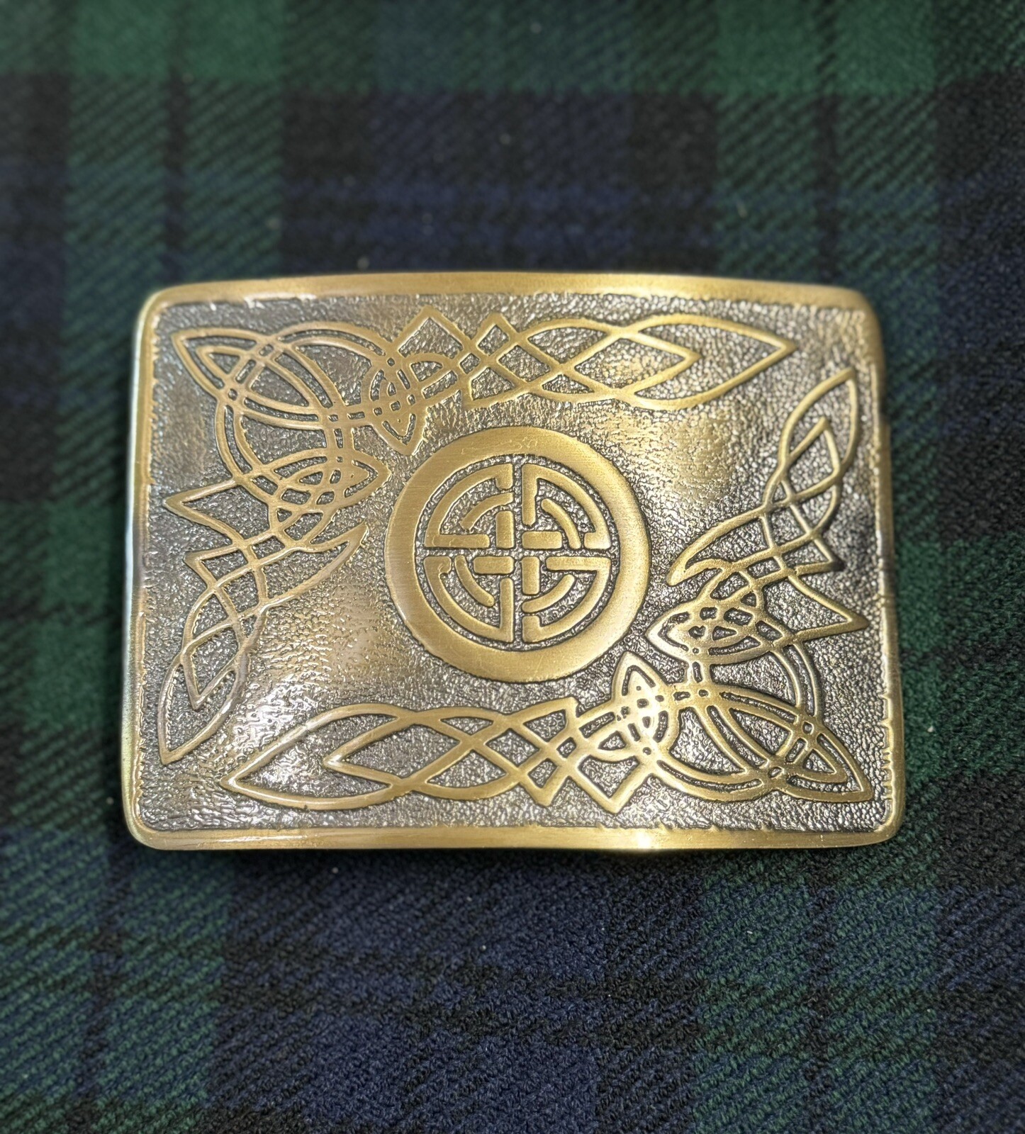 Scottish Highland CELTIC CIRCLE KNOT Kilt Belt Buckle Brass Antique Finished