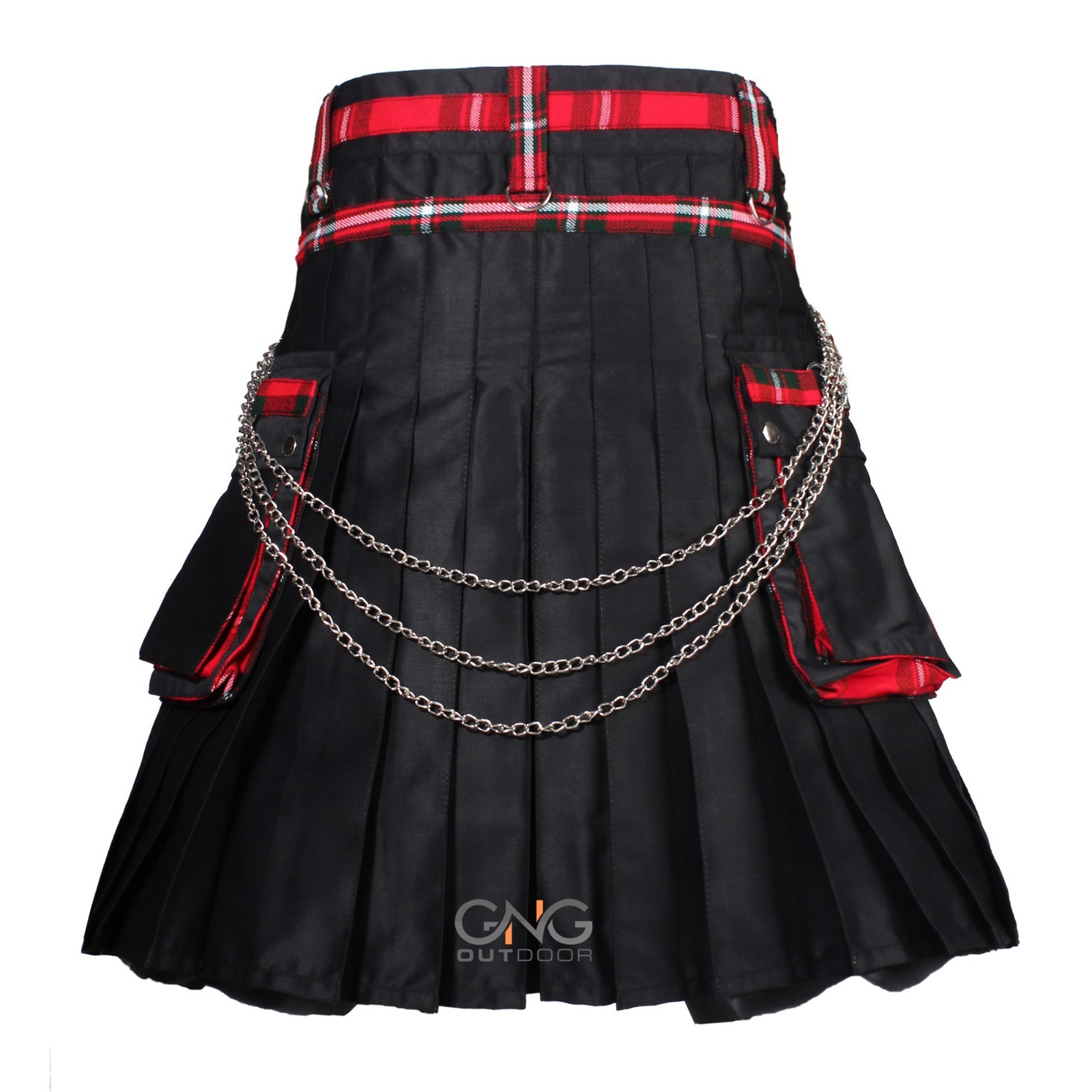 Men Scottish Gothic Kilt Macgregor Tartan Front Apron Utility Kilt Size 28-62