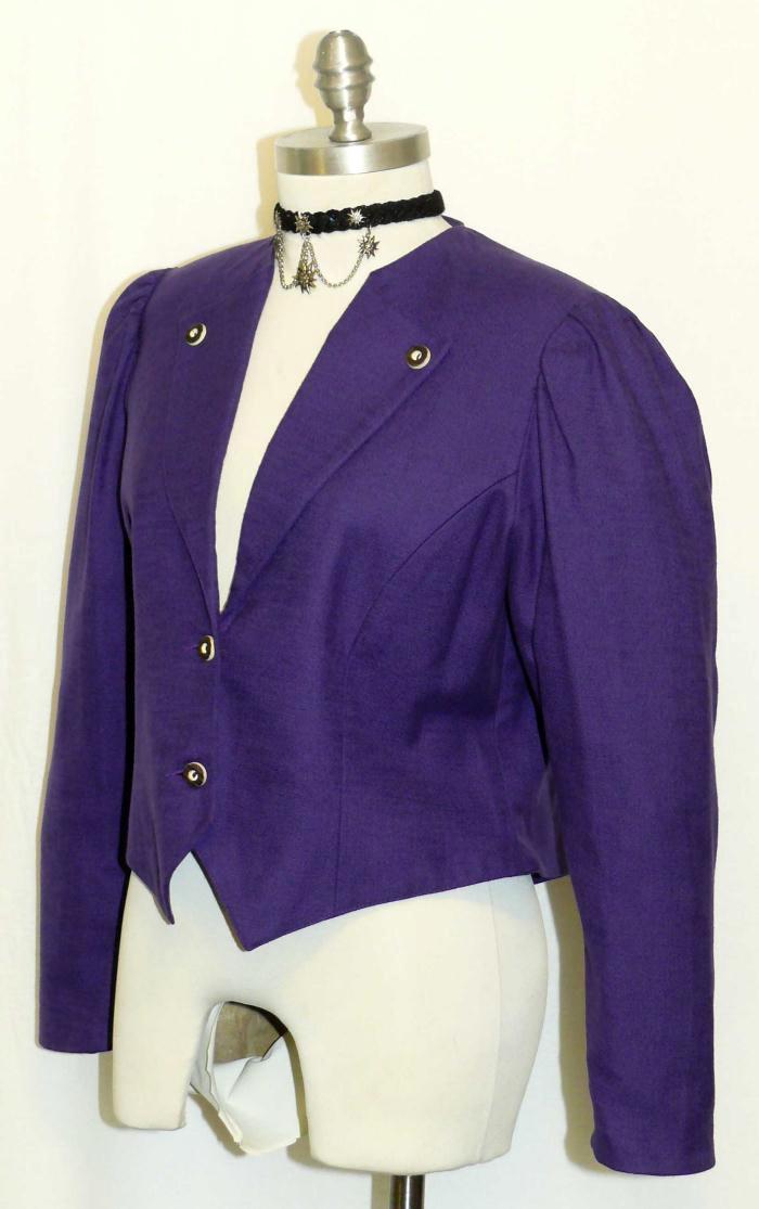 PURPLE LAVENDER Women Austria COTTON LINEN Summer Riding Dress Suit JACKET 8 S