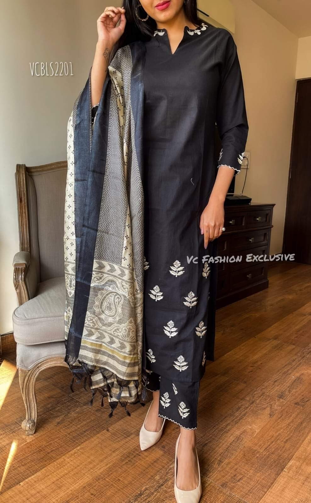 Indian Ethnic Salwar Kameez Kurti Set Women Designer Kurta Pant Dupatta Set