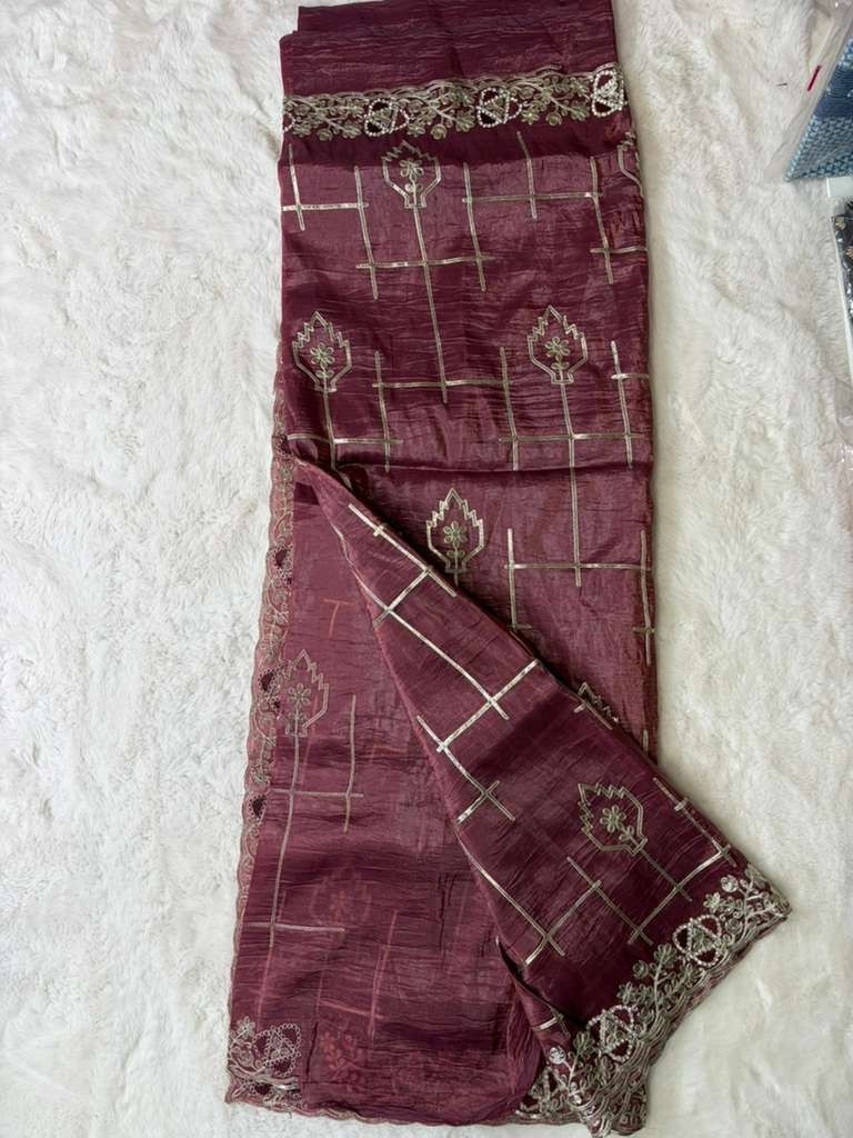 Pure tissue silk embroidery Saree