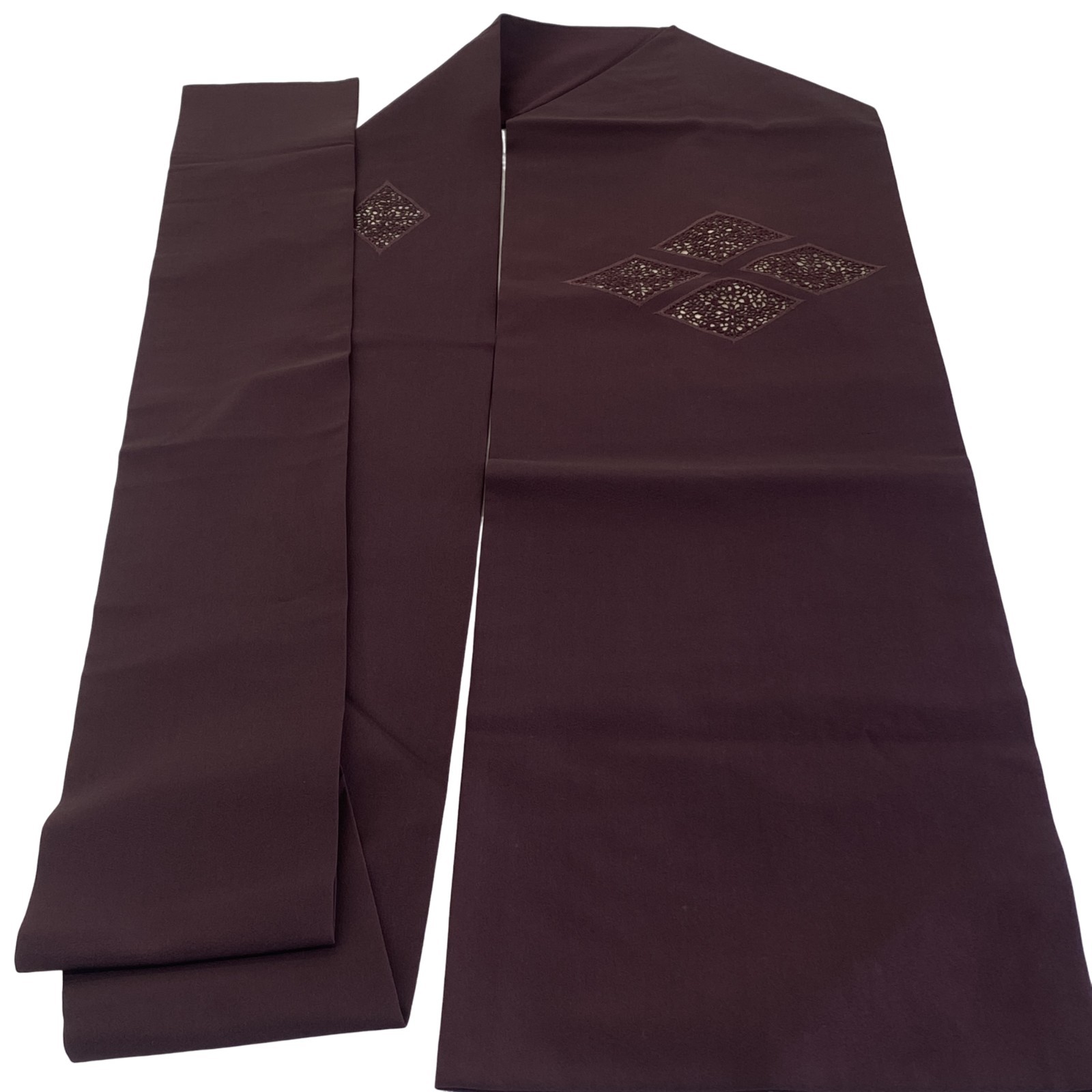 Japanese Vintage Kimono Nagoya Obi Silk Purple Traditional Authentic 136x 11 in
