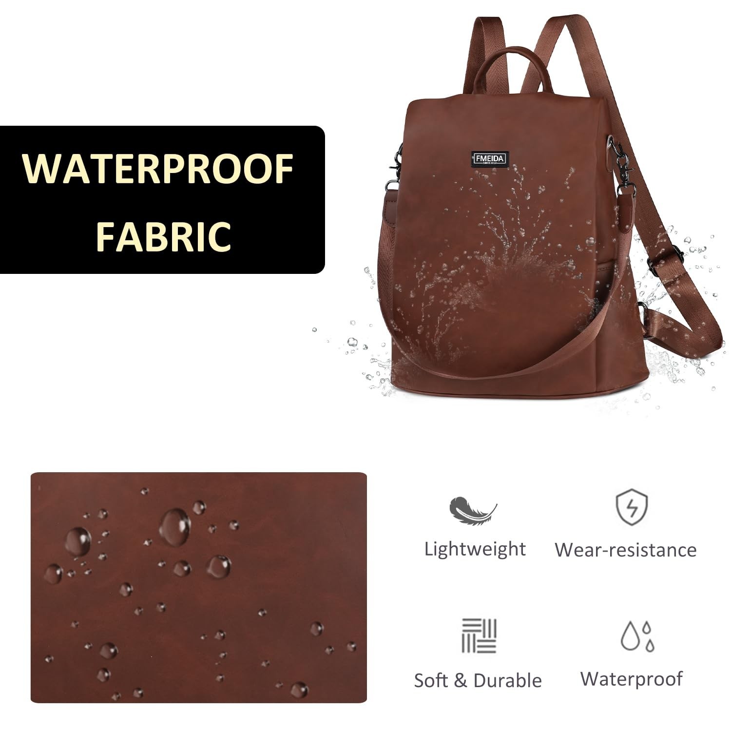 Fmeida Backpack Purse for Women PU Leather Anti Theft Backpack for Travel Con…