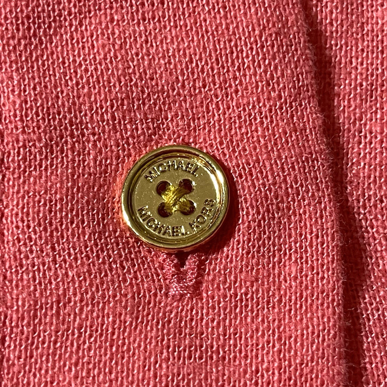 MICHAEL KORS Women’s Button-Down Waist Tie Blouse in Camelia Rose. Size: 1X NWT