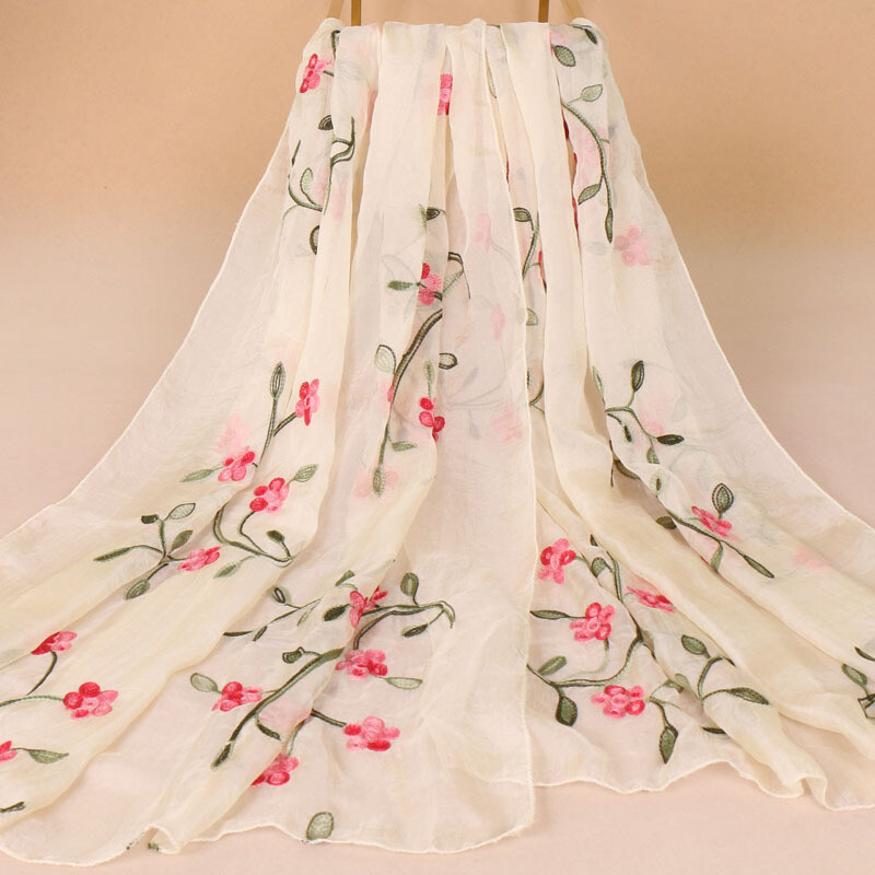 Women Soft Long Neck Large Scarf Wrap Shawl Flower Chiffon Stole Scarves180*75CM