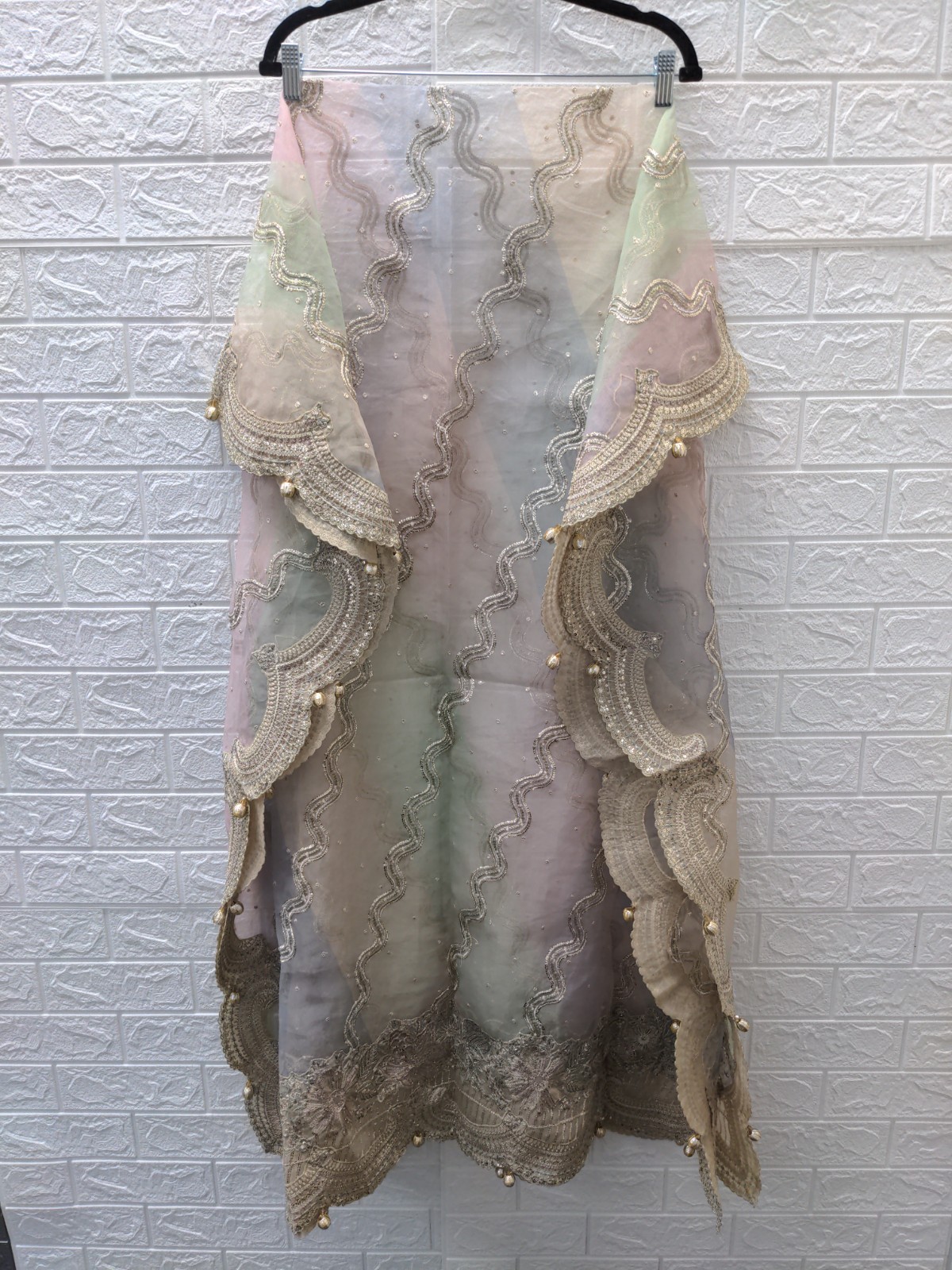 New BAROQUE Embroidered Chiffon Pakistani Wedding Dress Sz Custom Size
