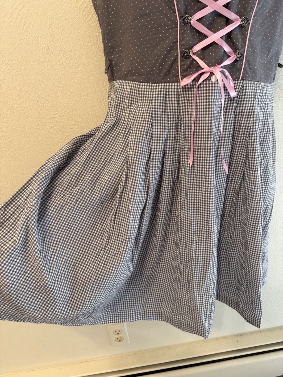 Landhaus Dirndl Oktoberfest Dress women’s EU size 46 gray/pink German Austrian