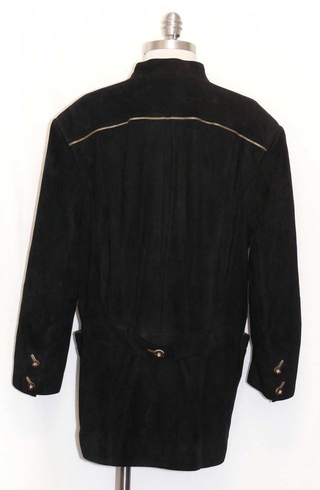 BLACK LEATHER JACKET Over Coat GERMAN Women Winter Hunting Western b42″ 12 M