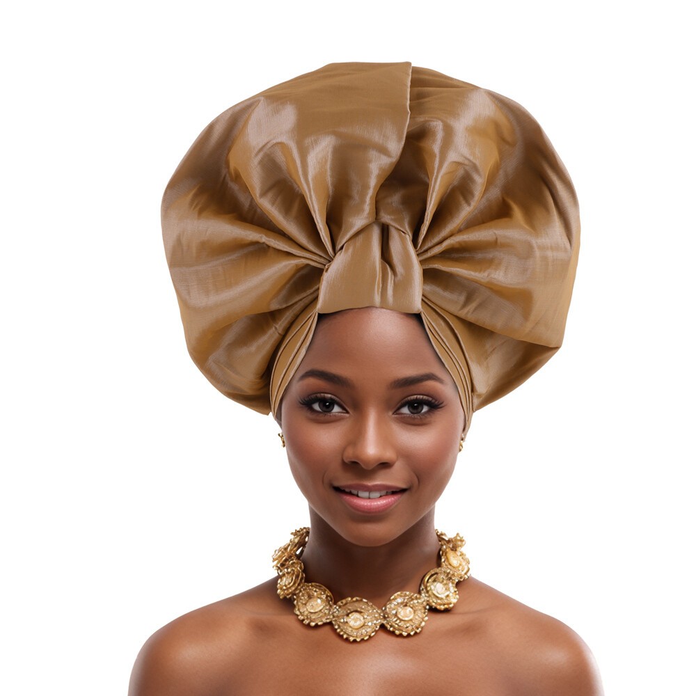 African Women Hijab Headtie Nigerian Auto Gele Wedding Party Hat Turban Aso Oke