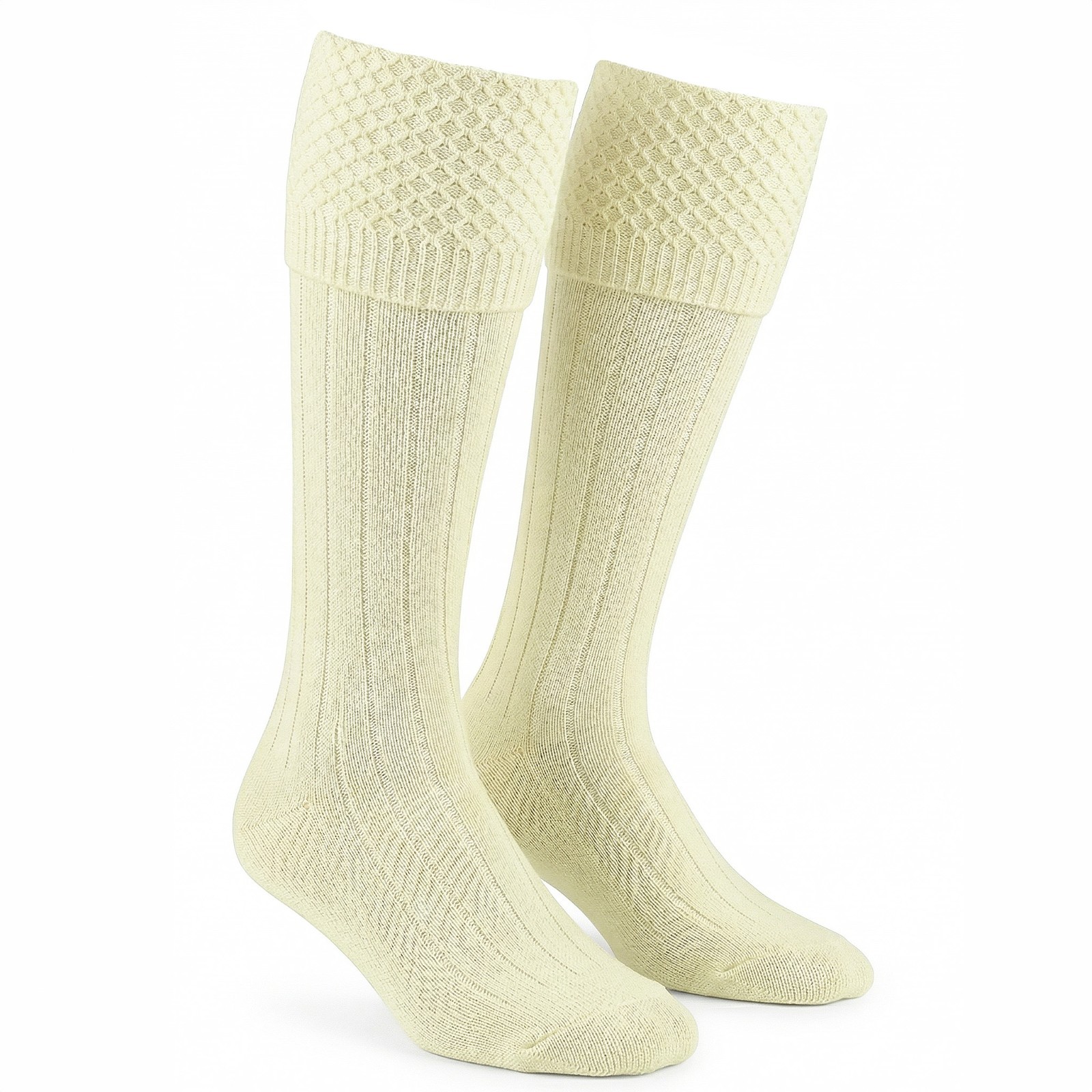 Men Scottish Kilt Hose Bubble Top Off-White Highlander Scottish Hose Accessoires