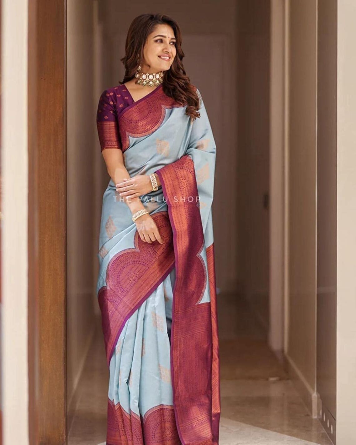 Women’s Kanjivaram Soft Silk Saree With Blouse Piece