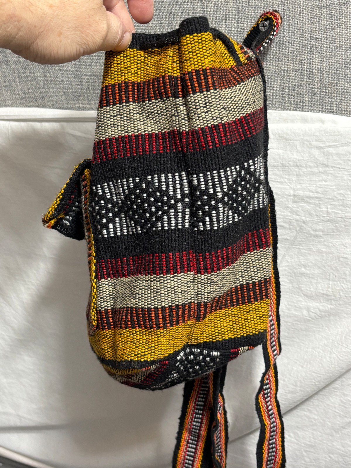 Mexico Traditional Colors Guatemala Peru RASTA woven BACKPACK 10″ Bag Tote