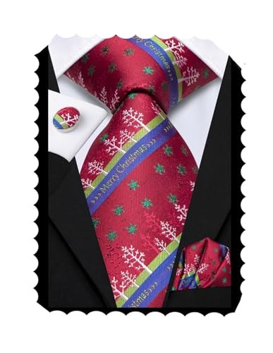 Christmas Tie Silk Christmas Ties for Men Green Red Black Red Green Blue White