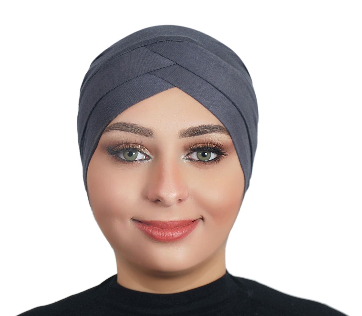 Solid Color Full Cover Inner Hijab Caps Muslim Cross Turban Stretch Hijab