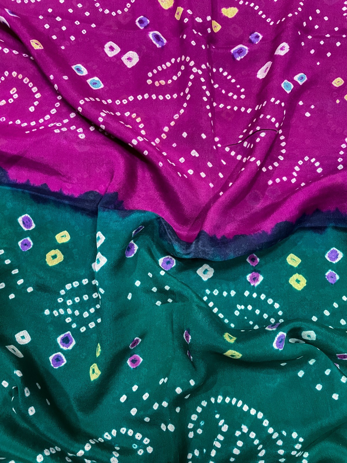 Vintage Chiffon Silk Saree, Lightweight Fabric for DIY & Sewing CS1161