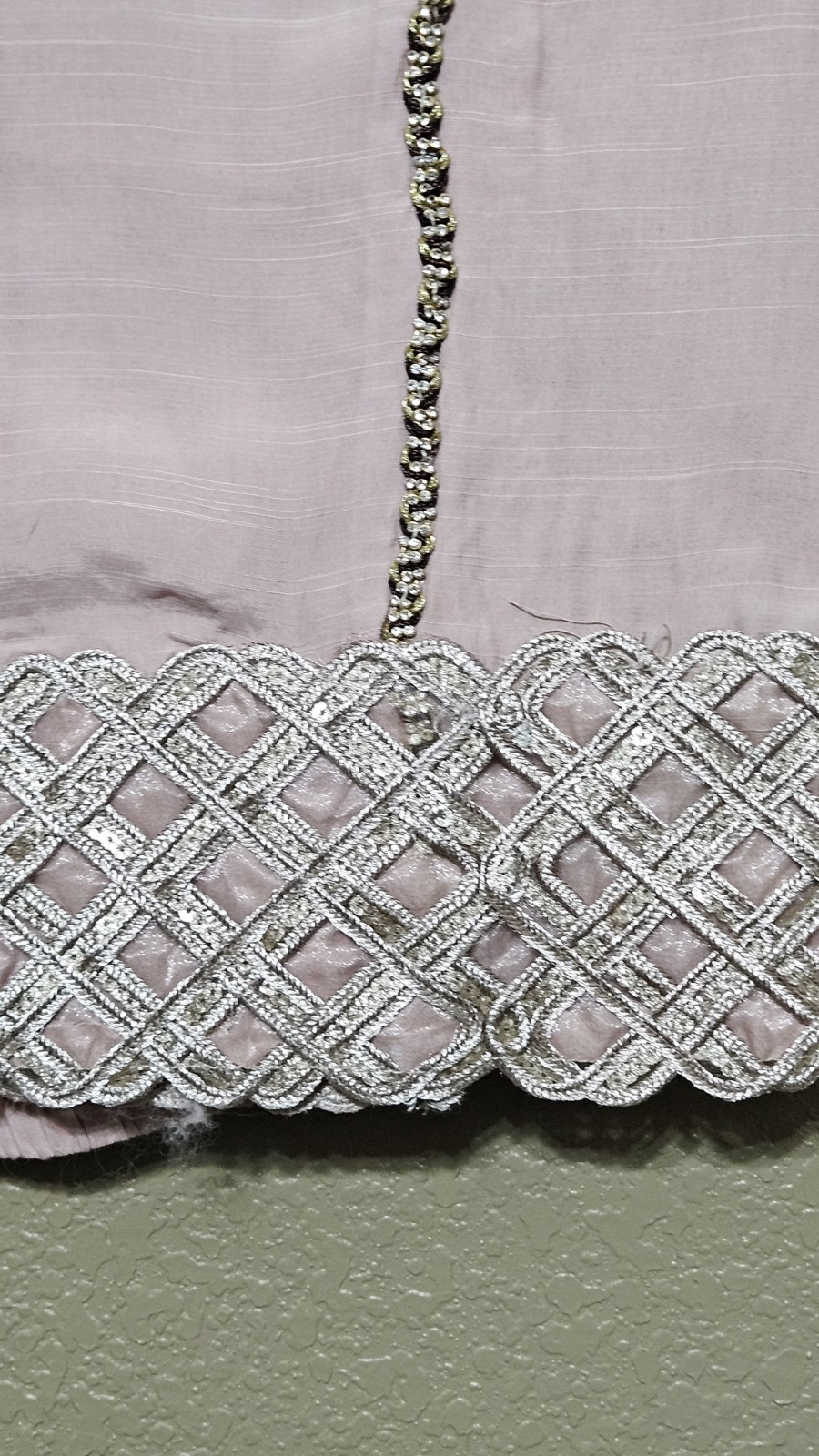 Pakistani Kameez Trouser Dupatta Pale Pink MirrorWork Medium Pit 2 Pit 21 in New