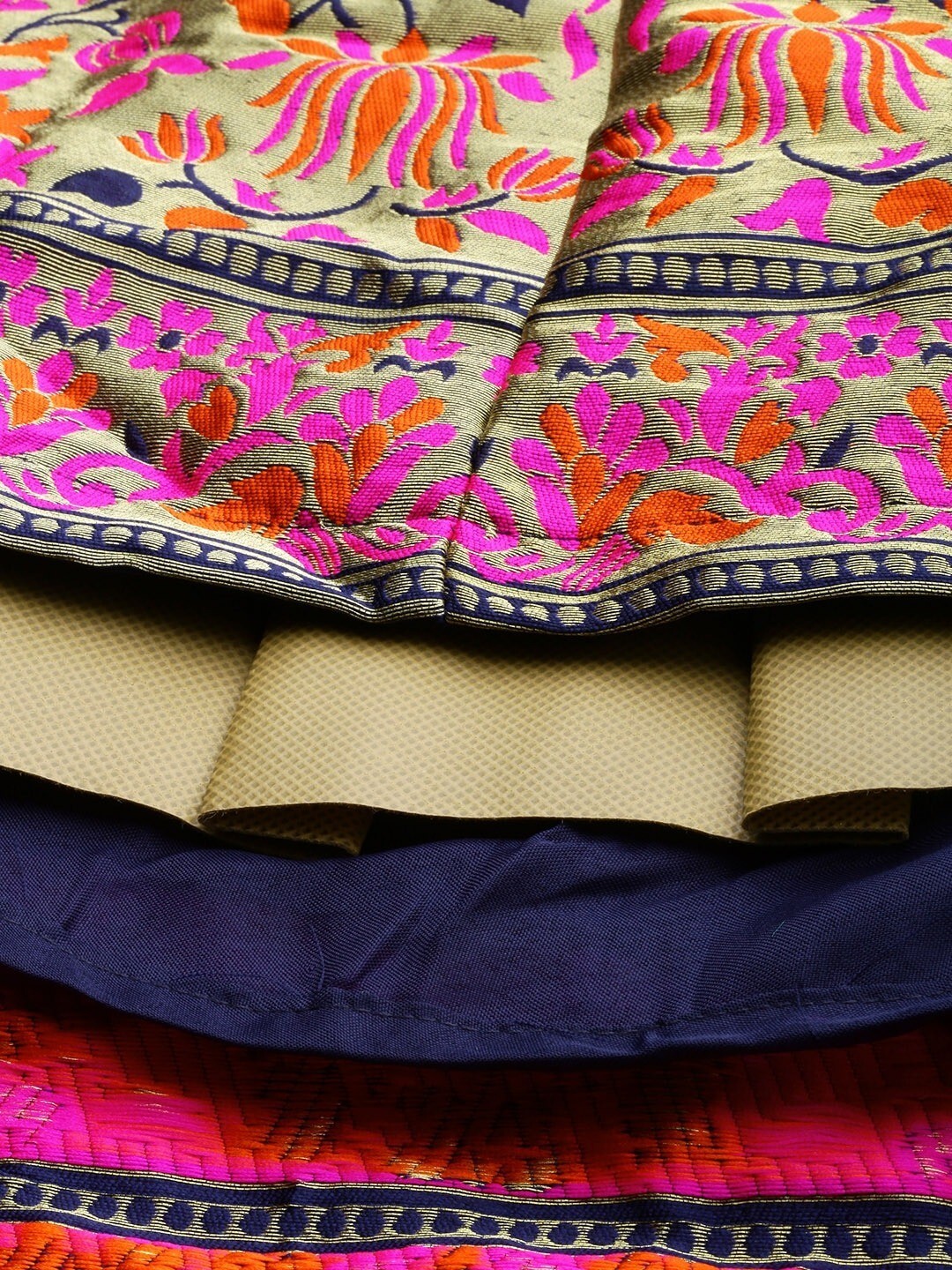 lehenga choli for women woven design stitched silk lehenga & blouse with dupatta