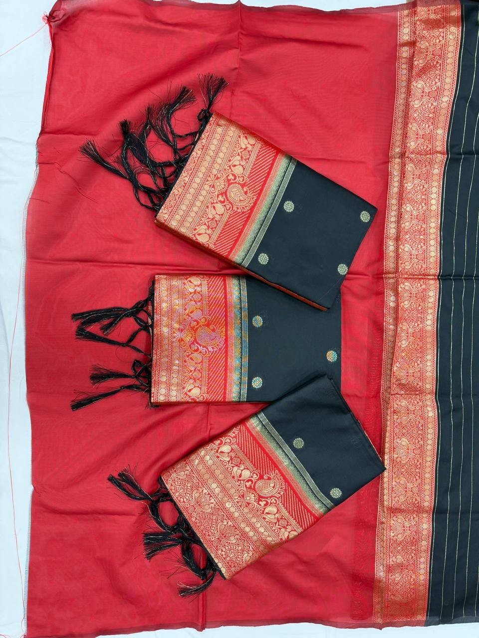 New Indian Cotton Silk Saree/Sari With Blouse Piece Party Wedding Wear For Women