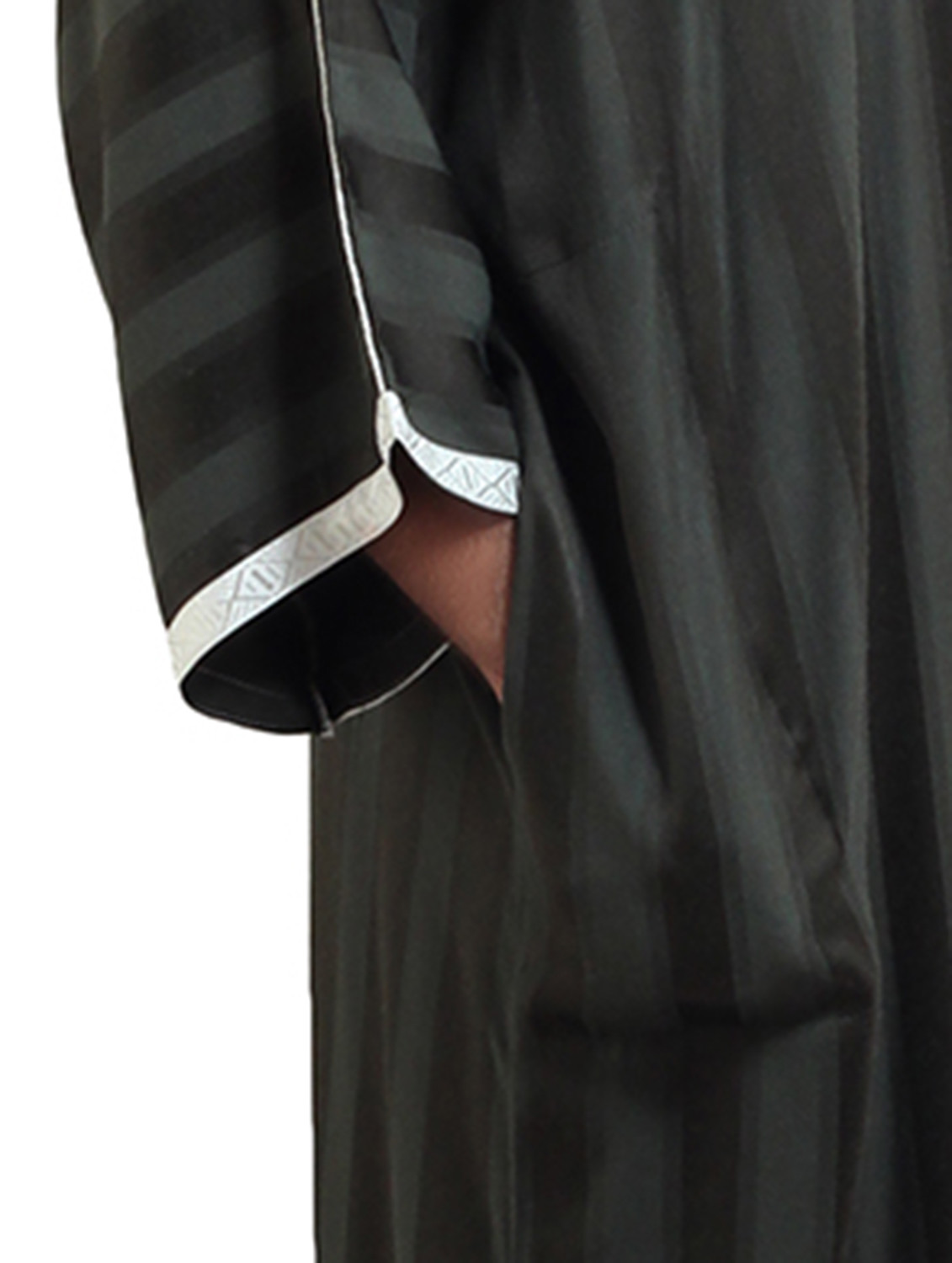 Moroccan Men Caftan Kaftan Thobe Abaya Dishdasha Arab Kameez Gandoura LG Black