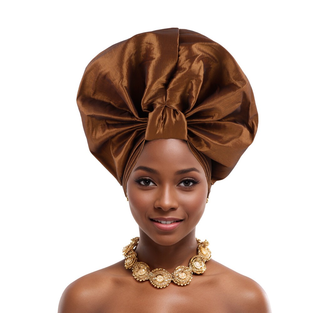 African Women Hijab Headtie Nigerian Auto Gele Wedding Party Hat Turban Aso Oke