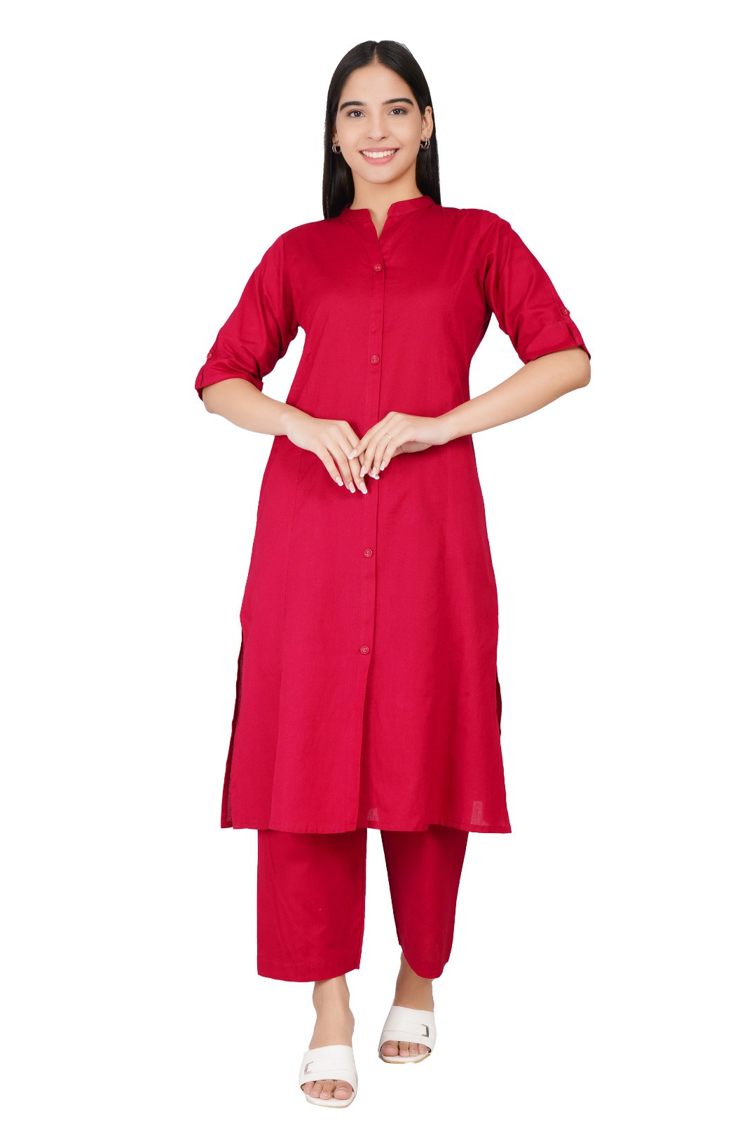Women’s Khadi Cotton Regular Fit Casual Kurta Set A-line Readymade Suit Set
