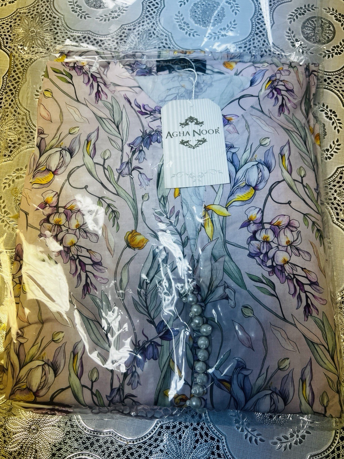 Agha Noor Designer 3 Piece,Printed ,Lawn, Size Small