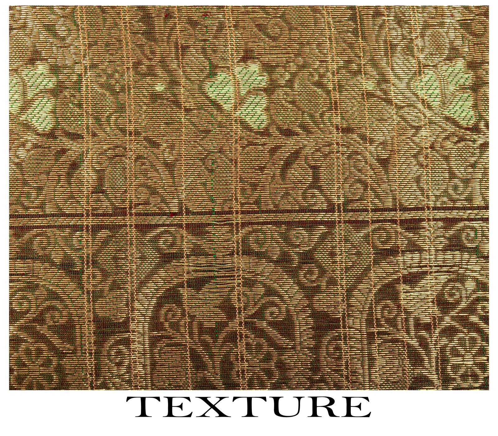 Sanskriti Vintage Saree Green Cotton Silk Brocade Zari Hand Woven Fabric 5Ydsari