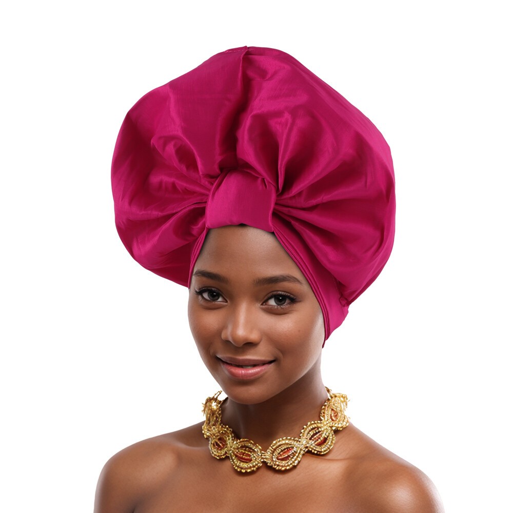 African Women Hijab Headtie Nigerian Auto Gele Wedding Party Hat Turban Aso Oke