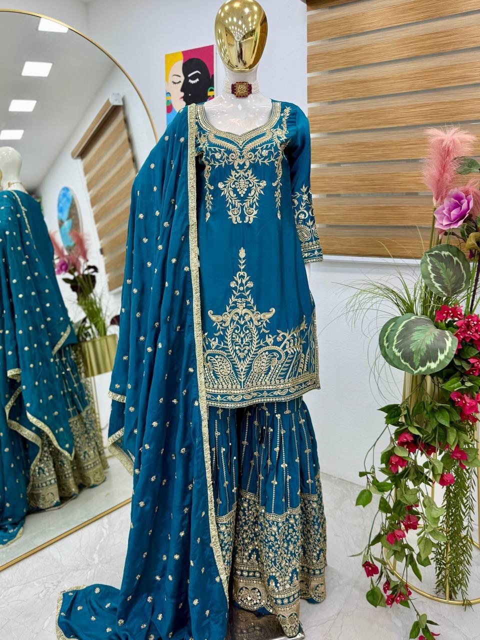 SALWAR KAMEEZ PAKISTANI INDIAN WEDDING PARTY WEAR DRESS BOLLYWOOD SUIT SHARARA