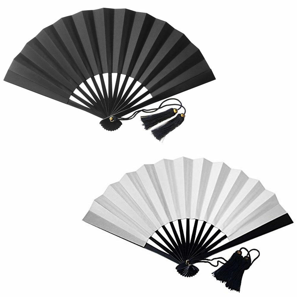 Ogatatouken High Quality Iron fan War Fan Tessen 30cm Samurai Black White