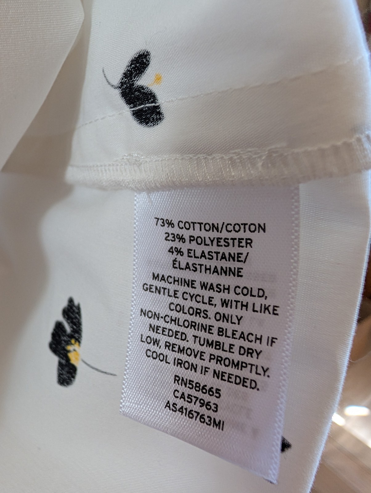 1901 Floral Sleeveless Bow Blouse White Cotton Blend Button Front Size S NWT