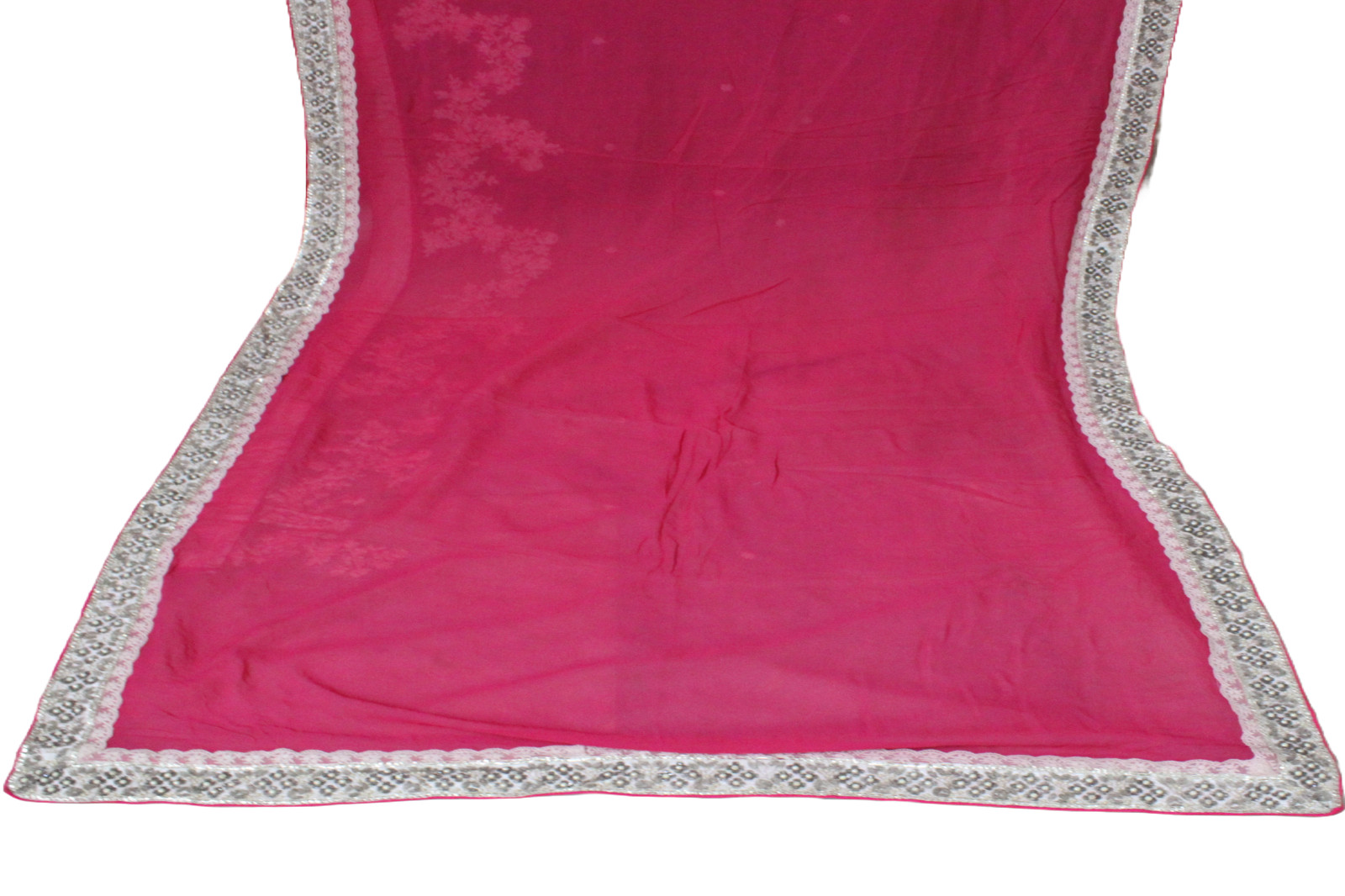 Pink Embroidered Wedding Dress Indian Vintage Bollywood Bridal Sari Party Wear