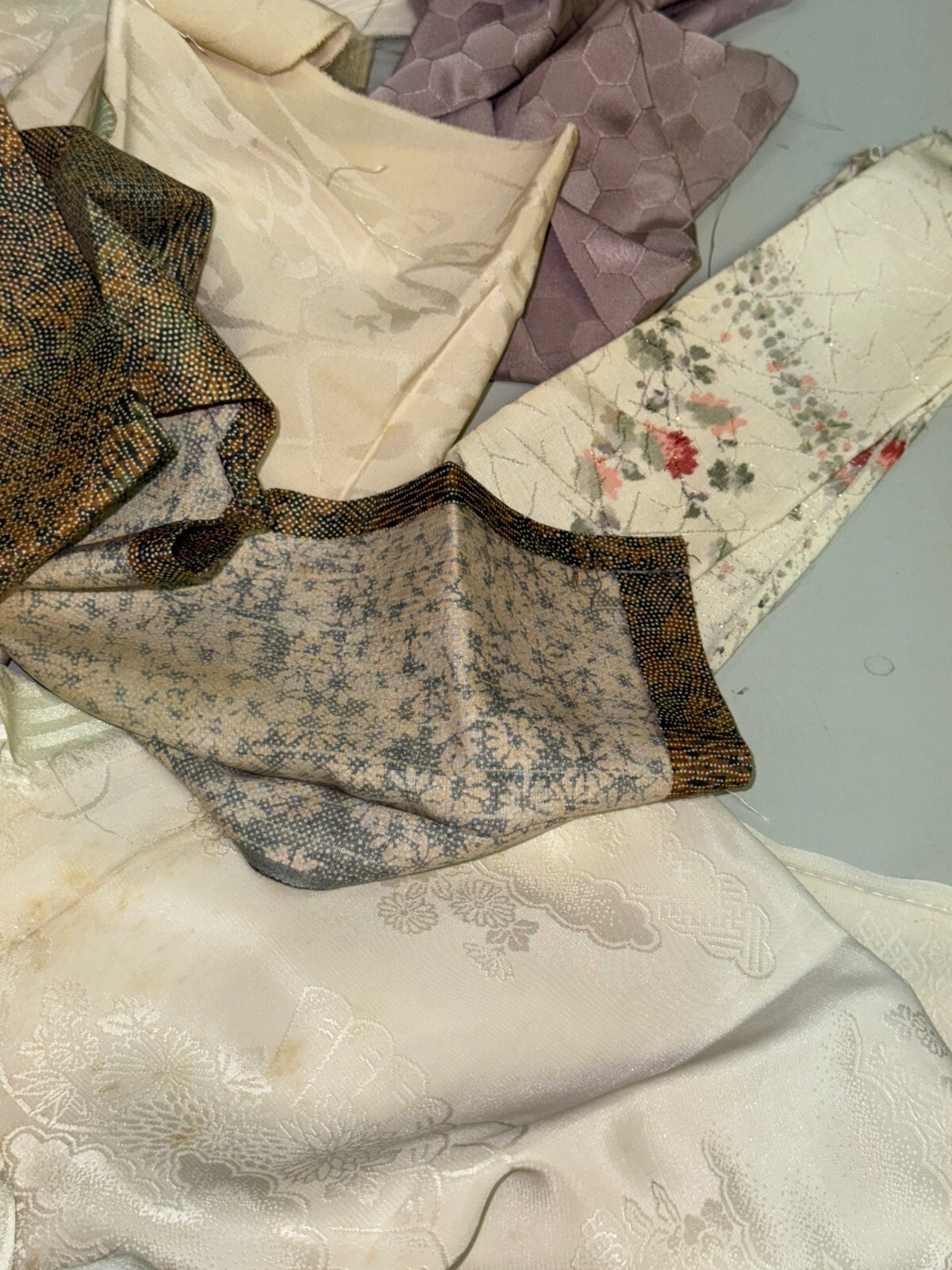Japanese Vintage Kimono Fabric cloth Boro various Dirt Total of over 800g no1