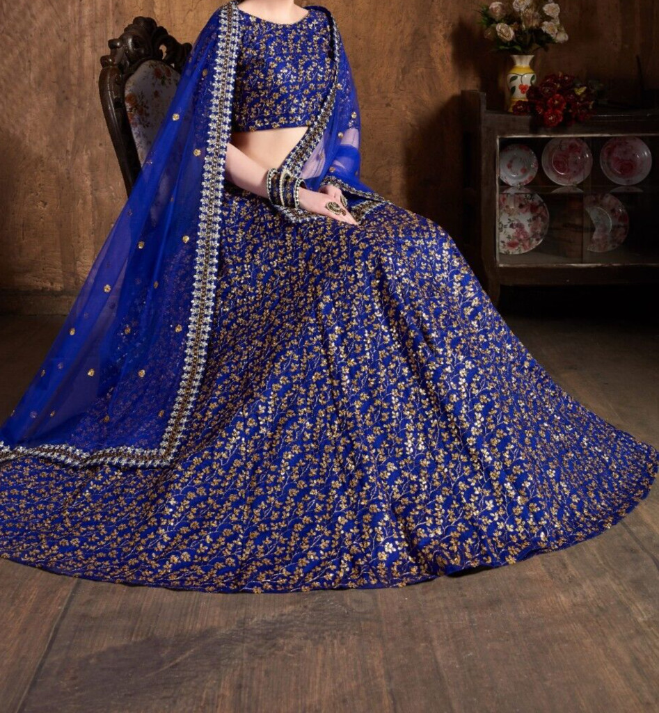 Designer Raw Silk Lehenga Choli With Soft Net Dupatta For Indian Wedding Wear