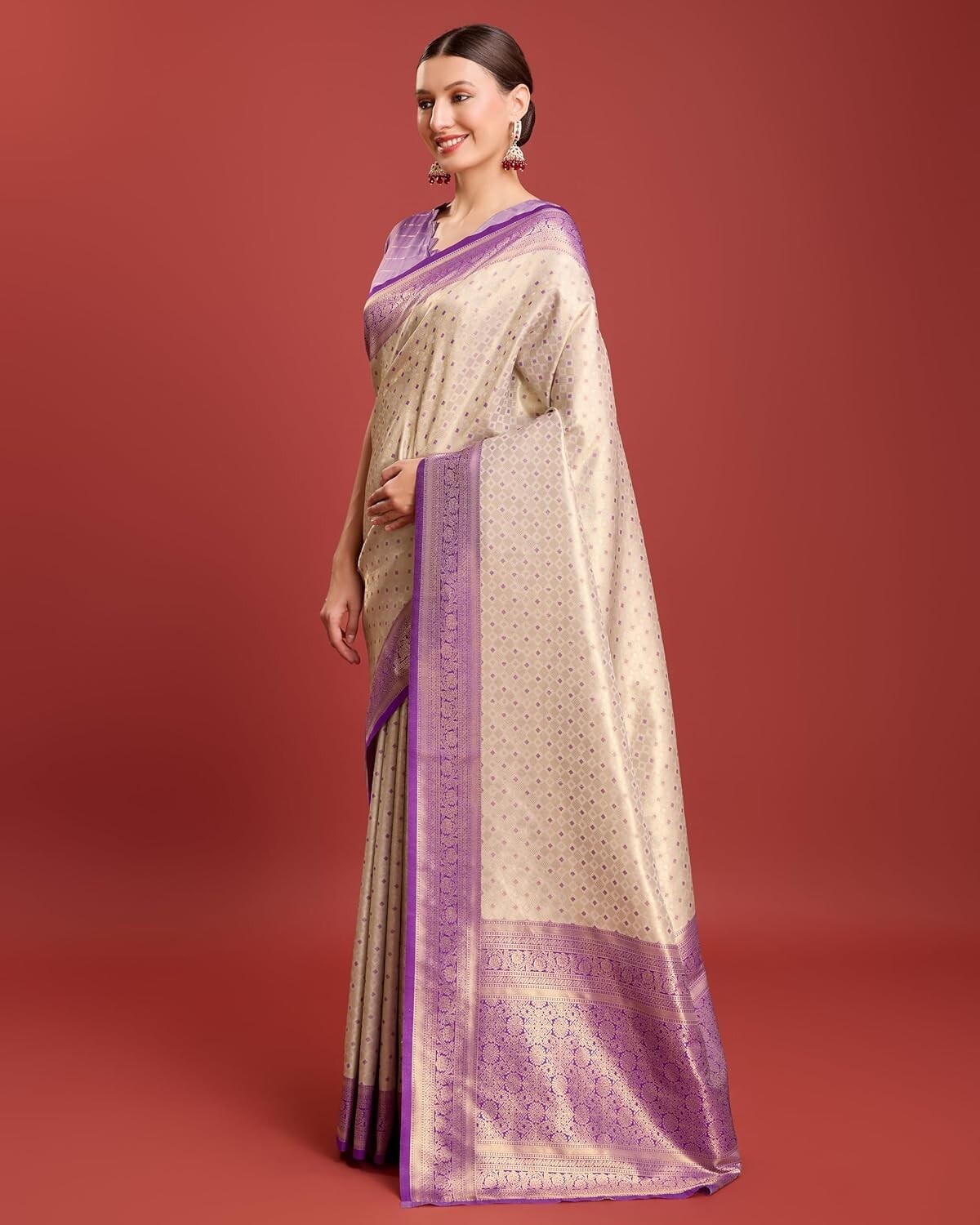 Women’s Kanjivaram Silk Mesmerizing Saree With Unstitched Blouse Piece