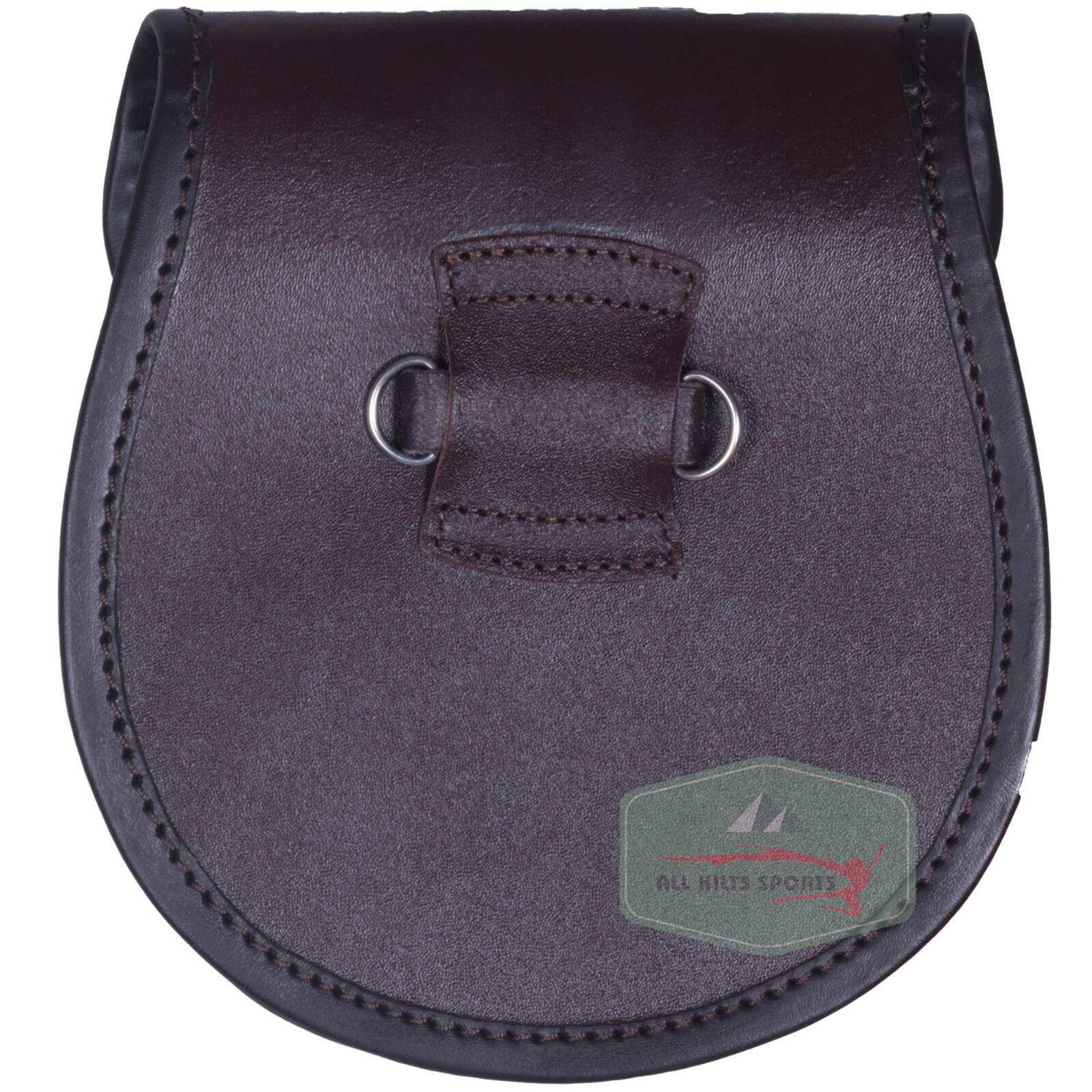 Chocorate Brown Three Teasal Leather Sporrans With Chain & Belt – Upto 25 Tartan