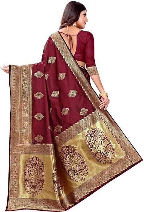 Woven Trendy Kanjivaram Soft Lichi Silk Saree With Blouse Piece
