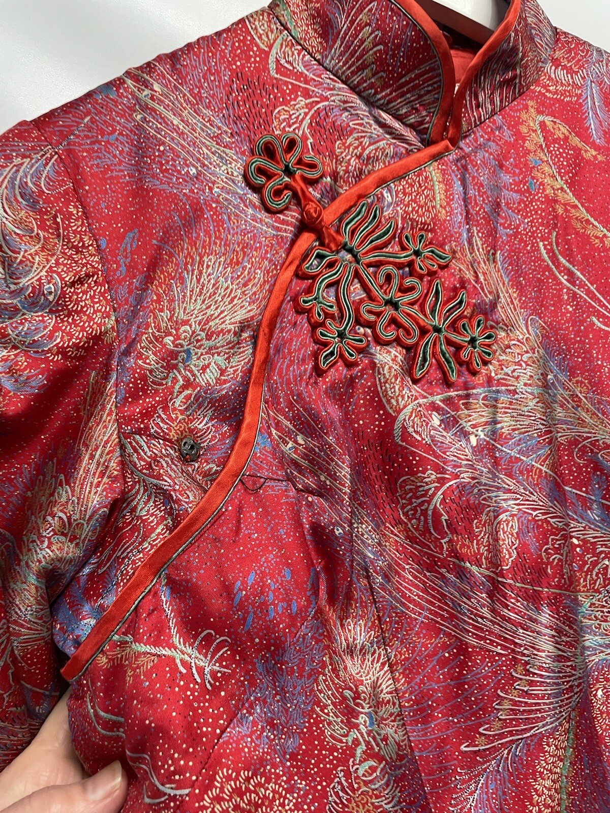 Peony Vintage Cardigan Asian Kimono Jacket 1950s Shanghai China Quilted S/M