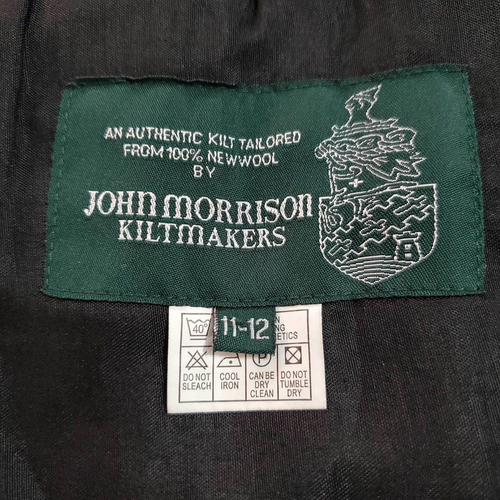John Morrison Kilt Maker 100% Wool YOUTH 11-12 Purple Green Blue Black Tartan