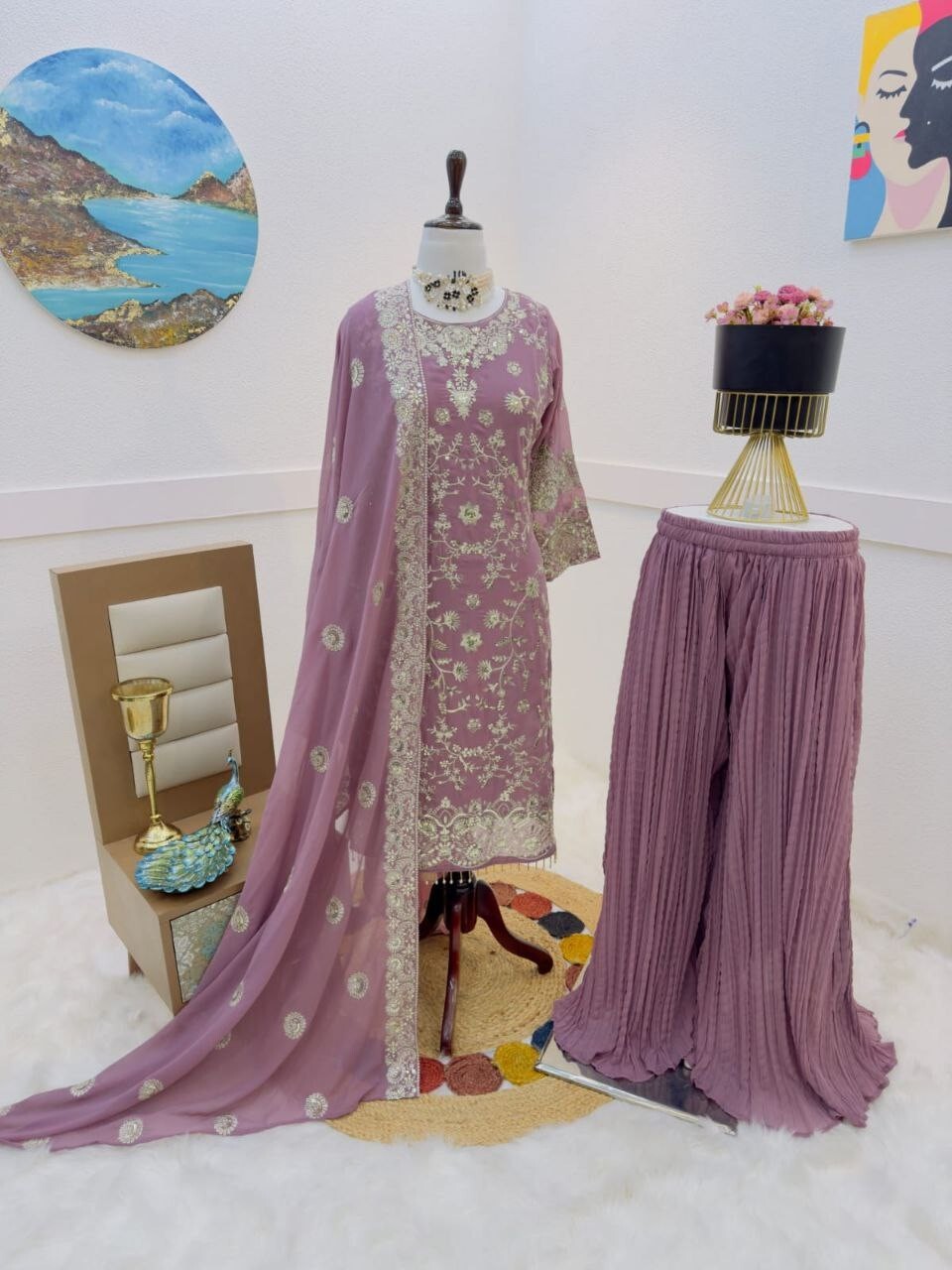 Women Dress Pakistani Salwar Kameez Readymade Suits Indian Wedding Party 3 Piece