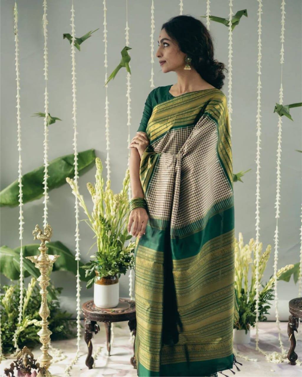 Soft Lichi Silk Saree Jacquard Woven Zari Work Indian Wedding Party Wear Sari
