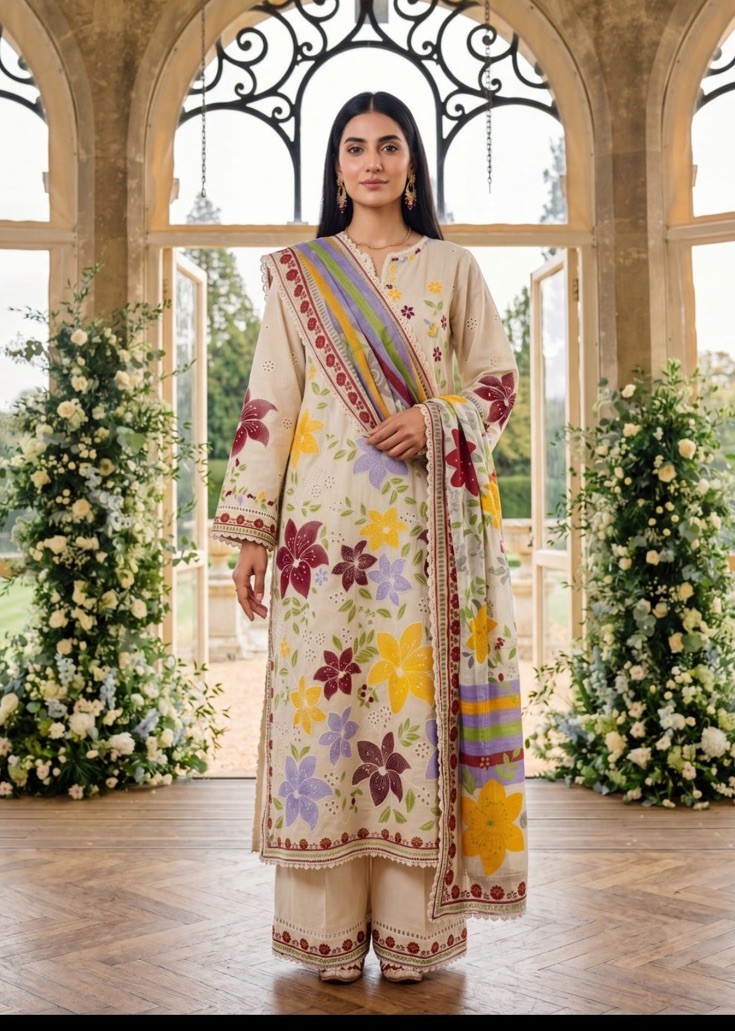 Pakistani Nwt 3 Piece Embroidered Outfit Size Xl