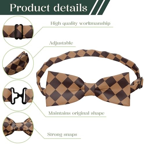 Bow Ties Pre Tied Adjustable Bowties for Wedding Party Leisure Af1-checkered
