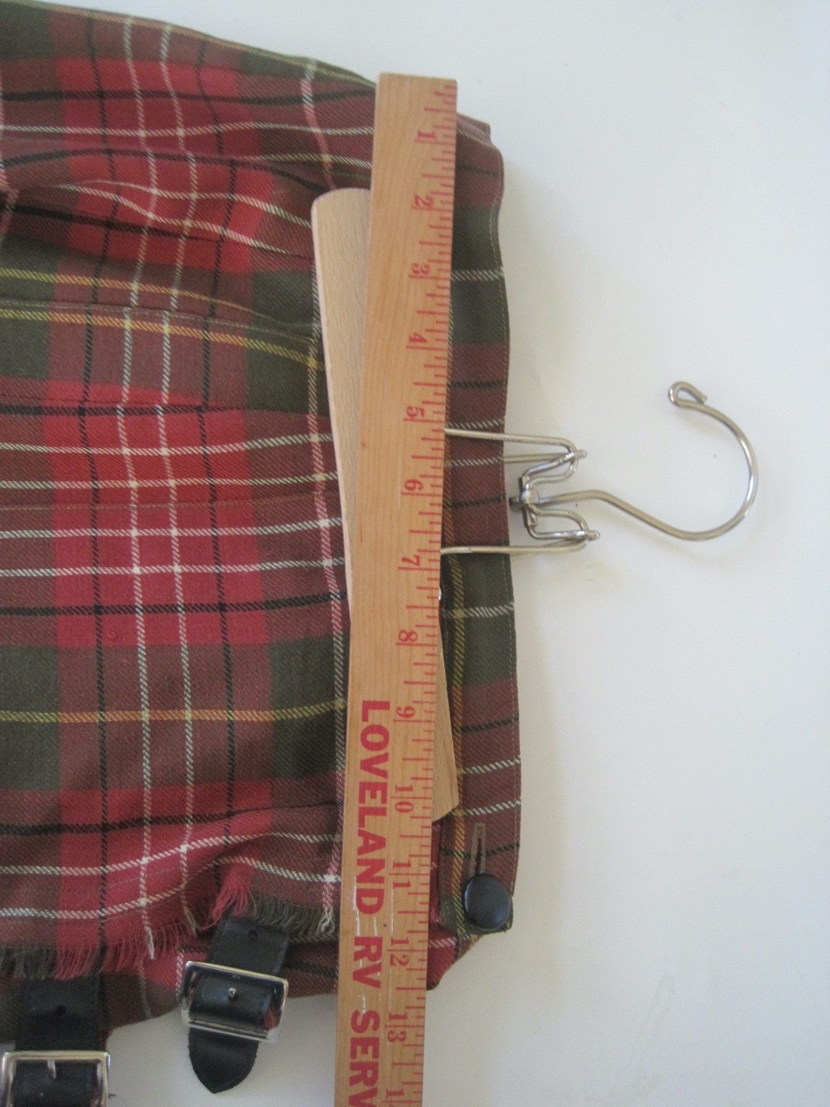 Child Antique KILT W/ Buckle & Fringe Red Green White Black SIREN